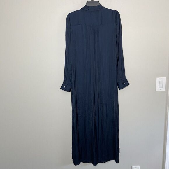 MADEWELL Midi Dress Women Medium Deep Indigo NEW Satin Utility NR775 *No Belt* - Picture 9 of 14